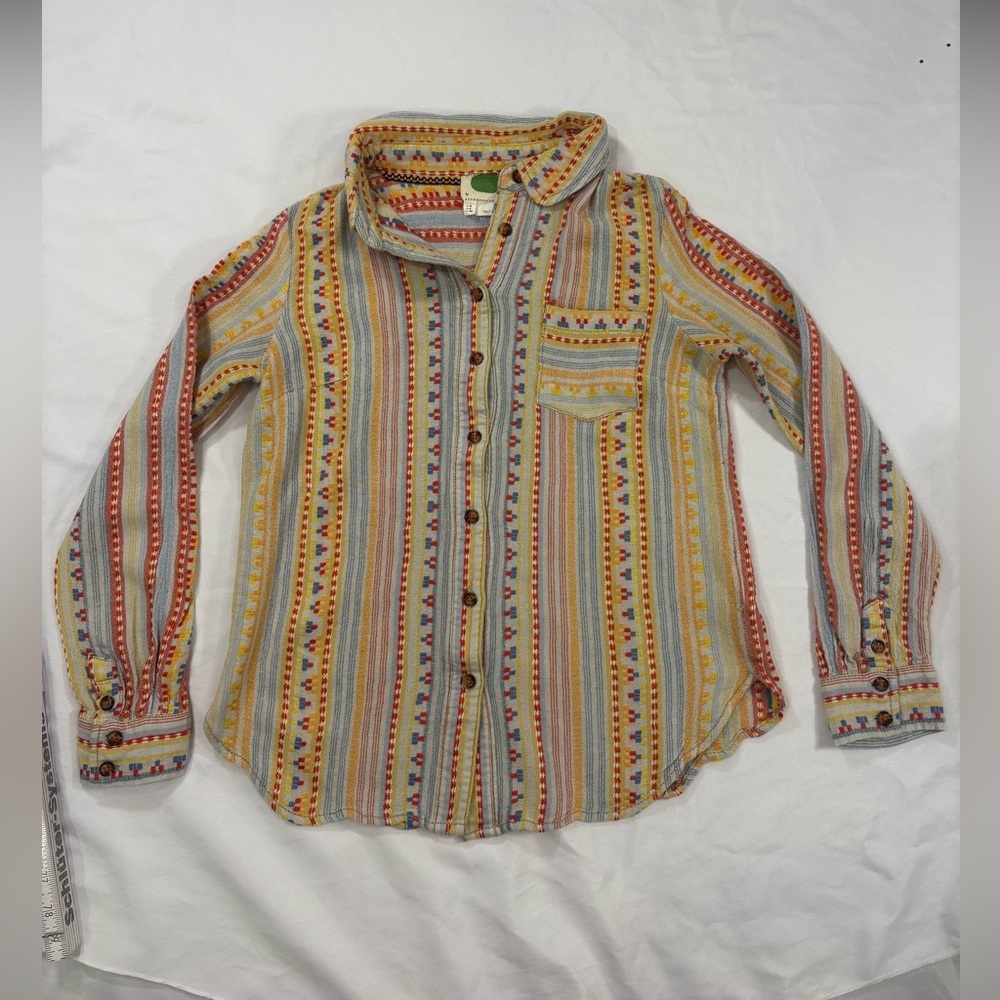 Anthropologie Embroidered Bohemian Boho Top Shirt long sleeve - Picture 4 of 9